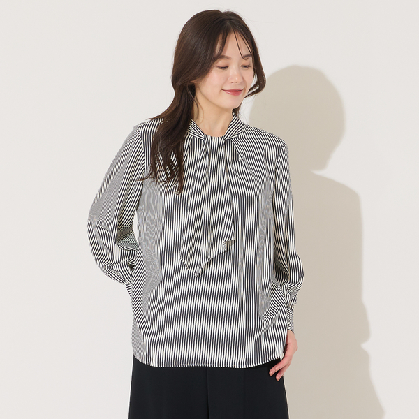 ピサーノ（PISANO）/【手洗いOK】2WAY・ストライプタイブラウス 手洗いOK】2WAY・ストライプタイブラウス | レディースファッション