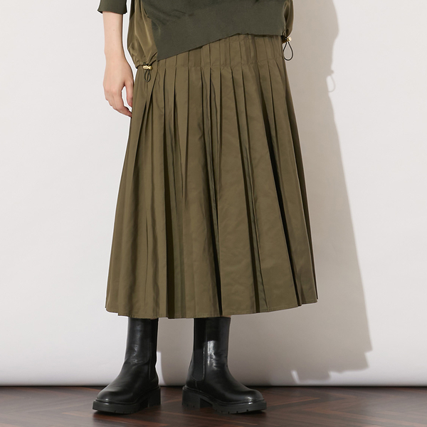 セットアップ対応】片ヒダプリーツスカート | レディースファッション