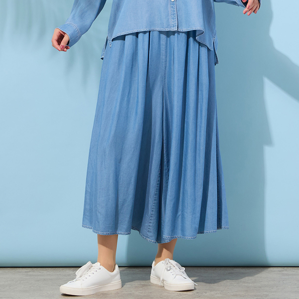 手洗いOK・セットアップ対応】製品洗い・テンセルデニムキュロット