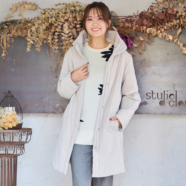 ピサーノ　グレーとライトブルーのロングコートとブラウス二枚セット　ピサーノ ピサーノ グレーとライトブルーのロングコートとブラウス二枚