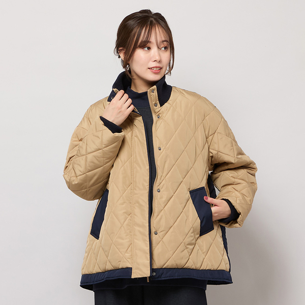 ダイヤ柄キルト加工中綿ジャケット | レディースファッション【JUNIOR