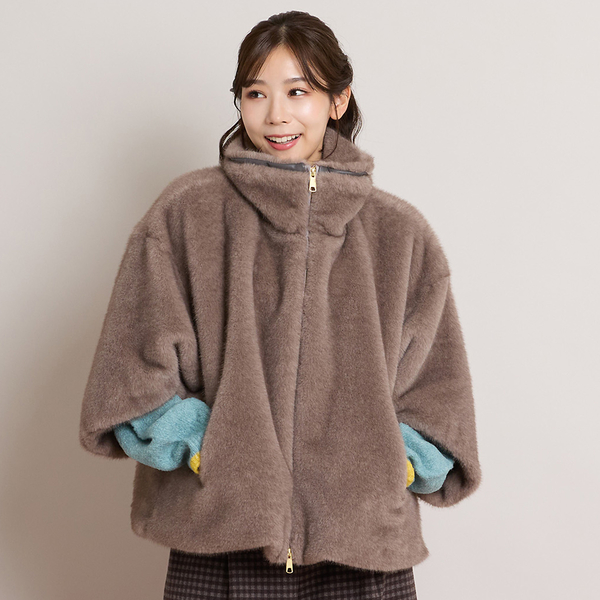 一部店舗・EC限定】ミンクファー風クロップトジャケット | レディース