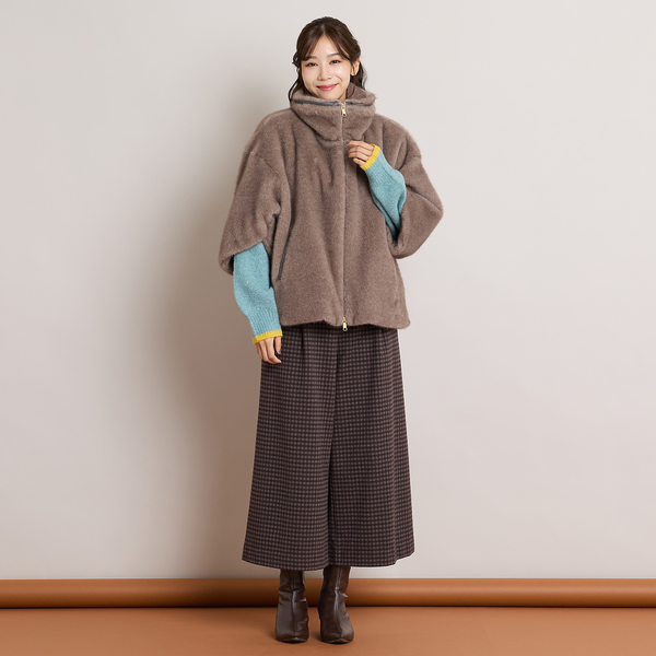 一部店舗・EC限定】ミンクファー風クロップトジャケット | レディース