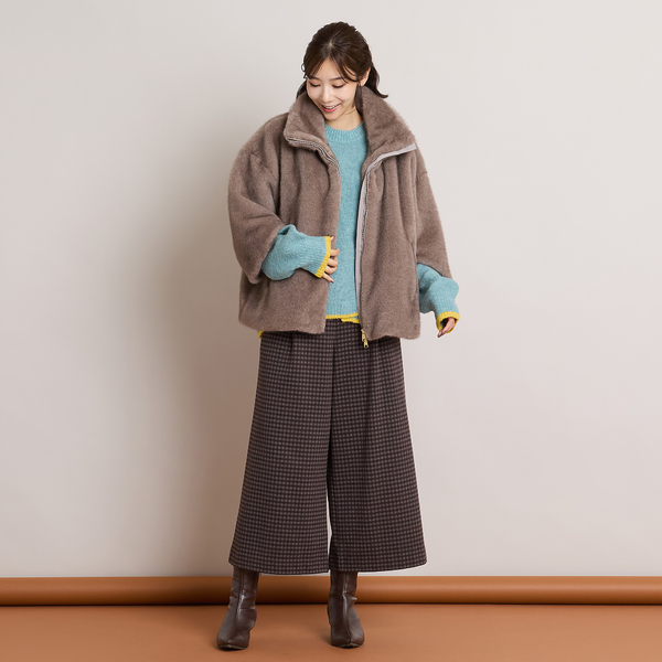 一部店舗・EC限定】ミンクファー風クロップトジャケット | レディース