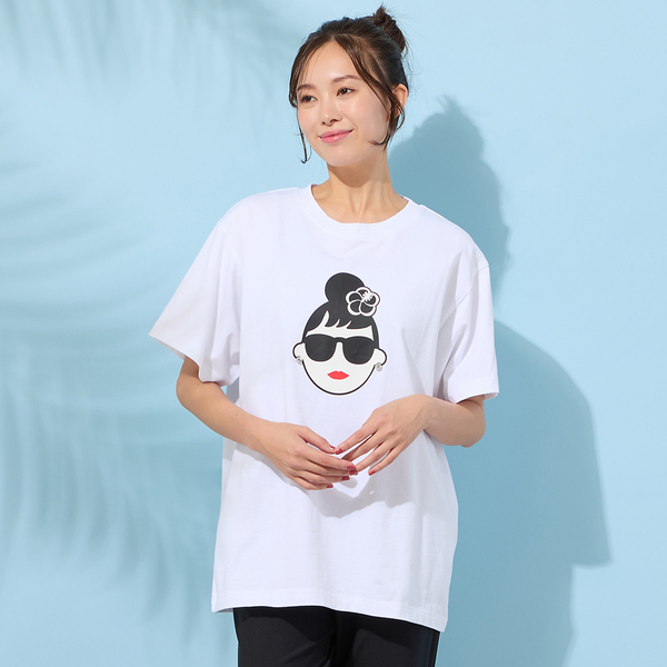RUNSEOKJIN　顔TシャツL+ウッド+日本限定グッズ+Happy+Echo 手洗いOK・綿100％・HAPPY FACEコラボ】エマちゃんTシャツ