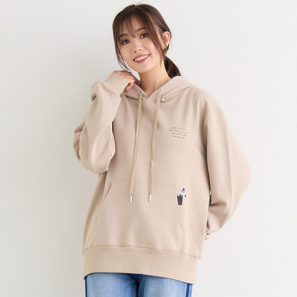 手洗いOK・HAPPY FACE】エマちゃんコラボプリントフーディーパーカー