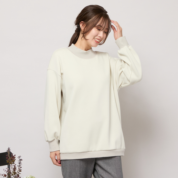 手洗いOK・セットアップ対応】裏起毛ハイネックトップ | レディース