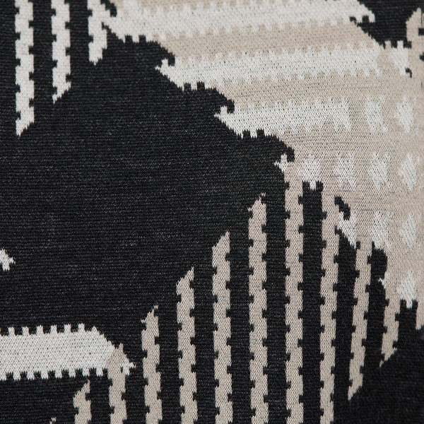 手洗いOK】パネルプリントWジャカードハイネック | レディース