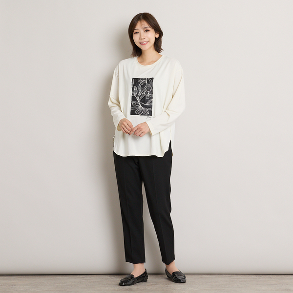 手洗いOK・紫外線防止】アップリケ＆刺繍カットソー | レディース