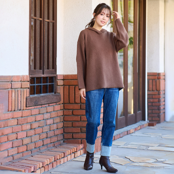 FOXダブルフェイス・フーディーニット | レディースファッション