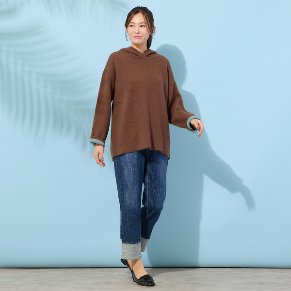 FOXダブルフェイス・フーディーニット | レディースファッション