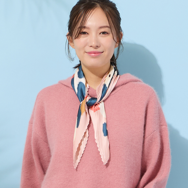 手洗いOK】マルチカラープリント・プリーツストール | レディース