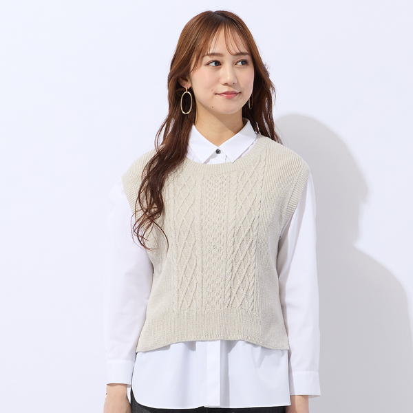 ホールガーメントニットベスト | レディースファッション【JUNIOR