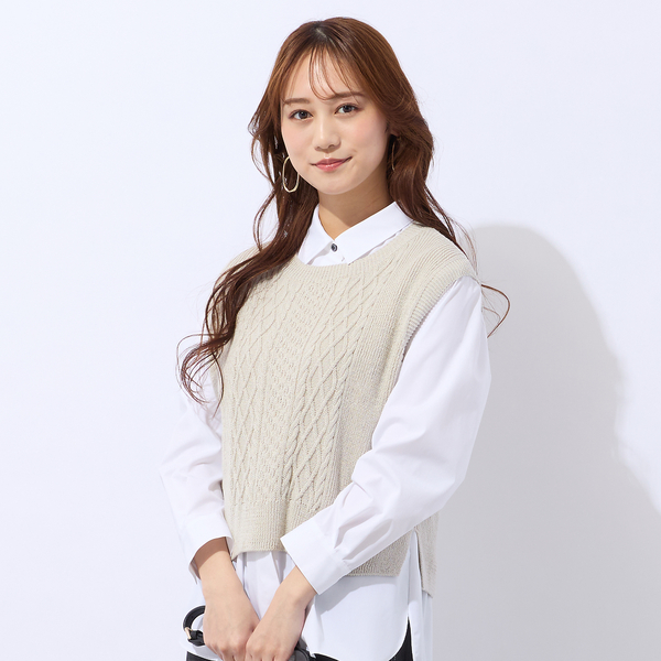 ホールガーメントニットベスト | レディースファッション【JUNIOR