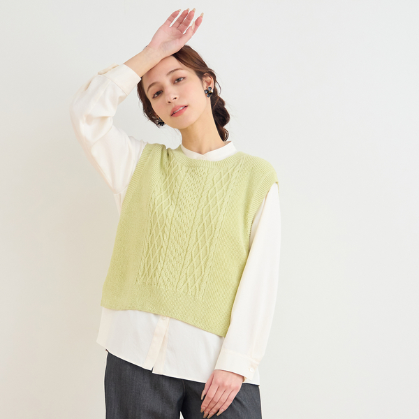 ホールガーメントニットベスト | レディースファッション【JUNIOR
