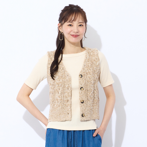 Bryceland's ニットベスト キャメル 38 Bryceland's ニットベスト キャメル 38 ベスト｜United & Untied