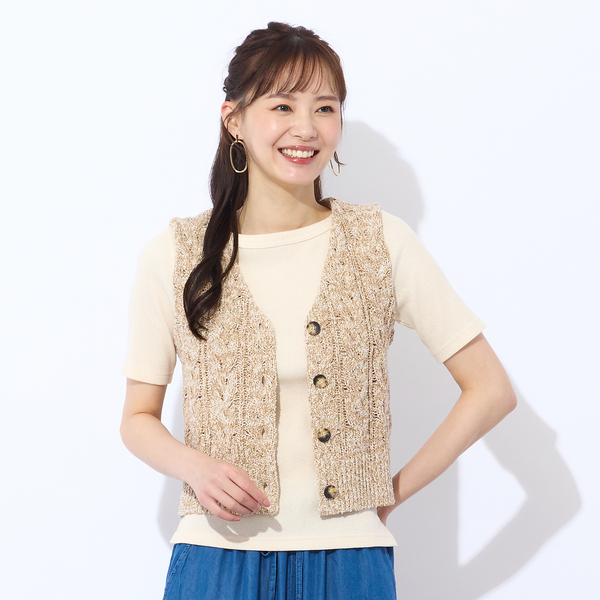 イエナラブークル メランジハンドニットベスト 2025ss／IENA LA BOUCLE