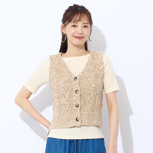 洗える】メランジニットベスト | レディースファッション【JUNIOR