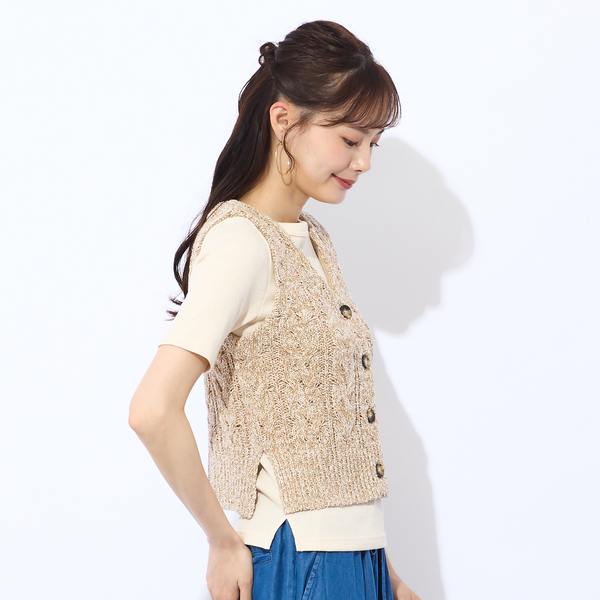 洗える】メランジニットベスト | レディースファッション【JUNIOR