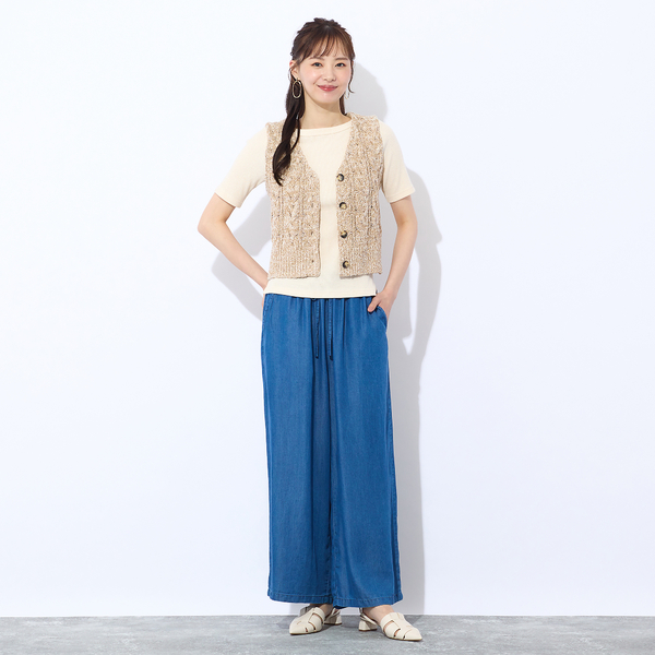 ★未使用　IENA LA BOUCLE メランジハンドニットベスト★ 2025ss／IENA LA BOUCLE／メランジハンドニットベスト／かぎ編み