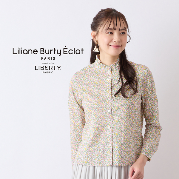 [まりり様オーダー]LIBERTYリバティ/フリルブラウス S・Mサイズ】リバティ フリル衿ブラウス | レディースファッション
