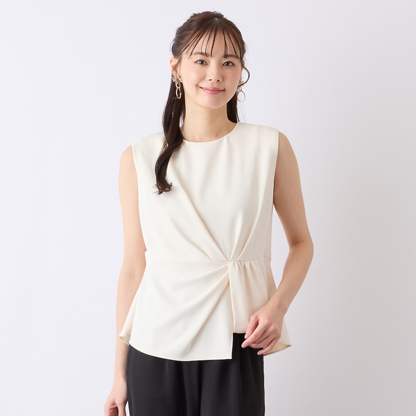 【Charme par Eclat/セットアップ対応】ウォッシャブルブラウス Charme par Eclat/セットアップ対応】ダブルクロス ブラウス