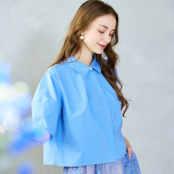 【Charme par Eclat】ウォッシャブル　タック比翼ブラウス Charme par Eclat】ウォッシャブル タック比翼ブラウス