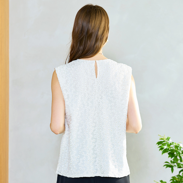 【Charme par Eclat】ウォッシャブル花刺繍ブラウス Charme par Eclat】ウォッシャブル花刺繍ブラウス | レディース