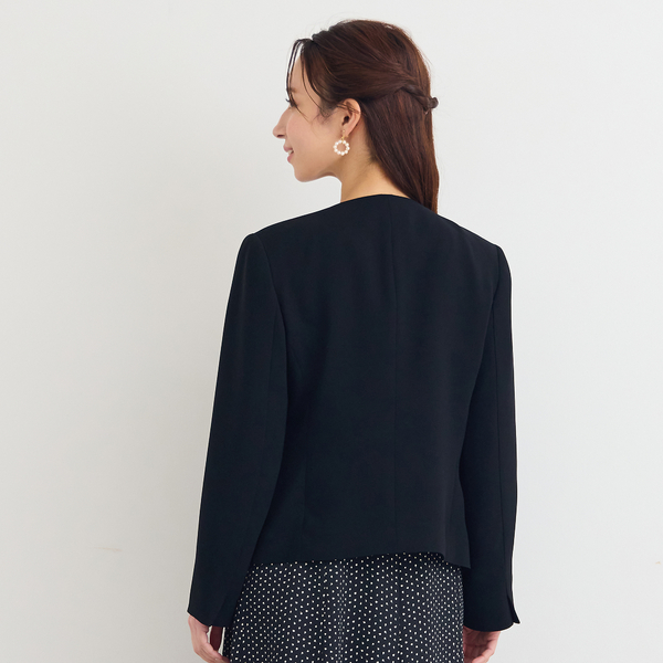 セットアップ可】ダブルクロスノーカラージャケット | レディース