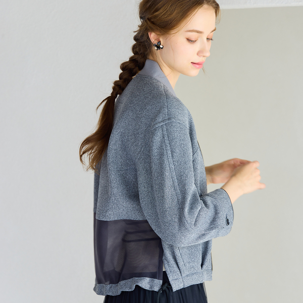 シアーニットダンボールブルゾン | レディースファッション