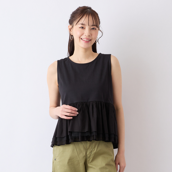 【Charme par Eclat】裾フリルタンクトップ Charme par Eclat】裾フリルタンクトップ | レディース
