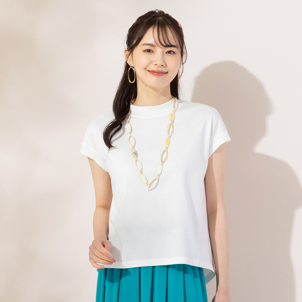 【S・Mサイズ】綿天竺×リブ使い　Tシャツ S・Mサイズ】綿天竺×リブ使い Tシャツ | レディースファッション