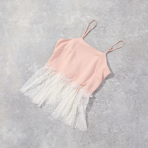 洗える】裾レースレイヤードキャミソール | レディースファッション