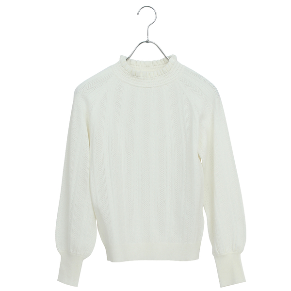 【Charme par Eclat】フリル衿　ウォッシャブルニット Charme par Eclat】フリル衿 ウォッシャブルニット | レディース