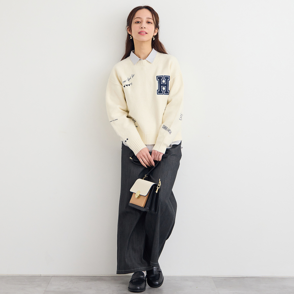 洗える】カレッジ刺繍ニット | レディースファッション【JUNIOR Online