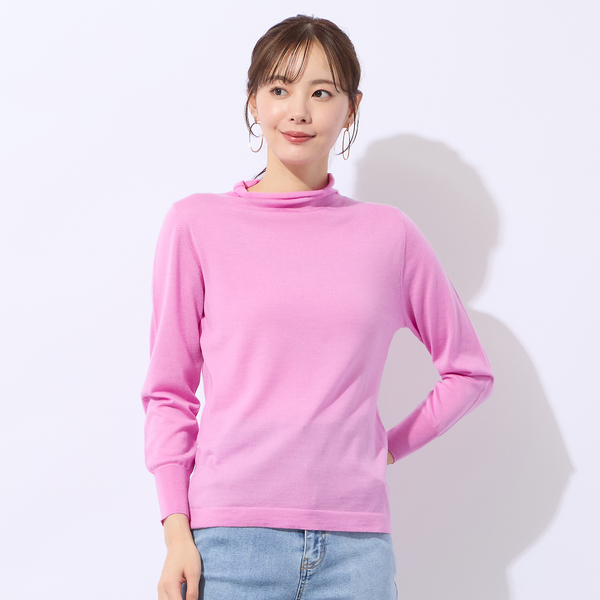 アンサンブル対応】ウールシルクオフタートルニット | レディース