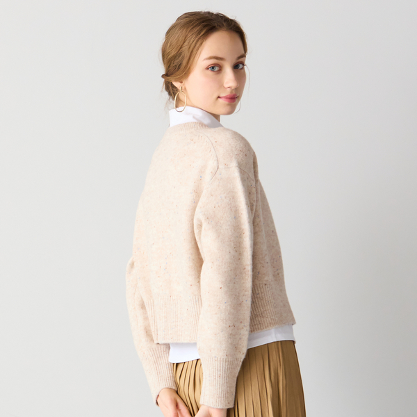 洗える】ネップツイードジップアップニット | レディース