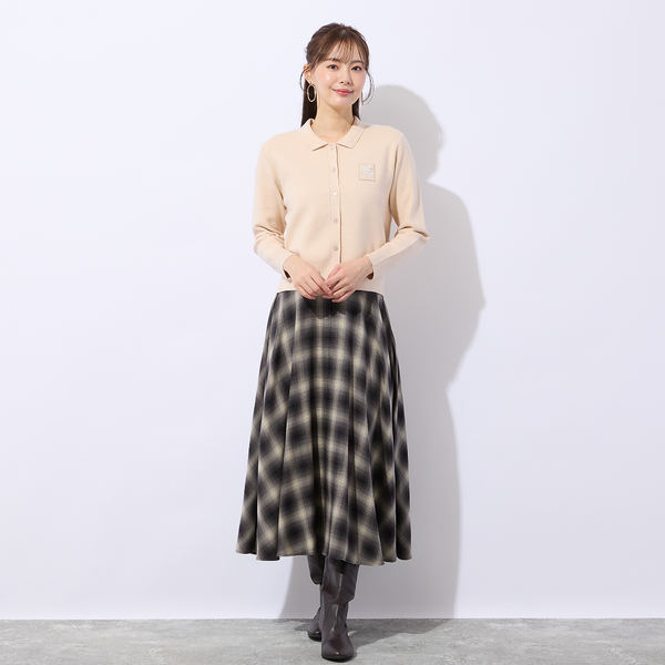 刺繍ワッペン付きニットカーディガン | レディースファッション