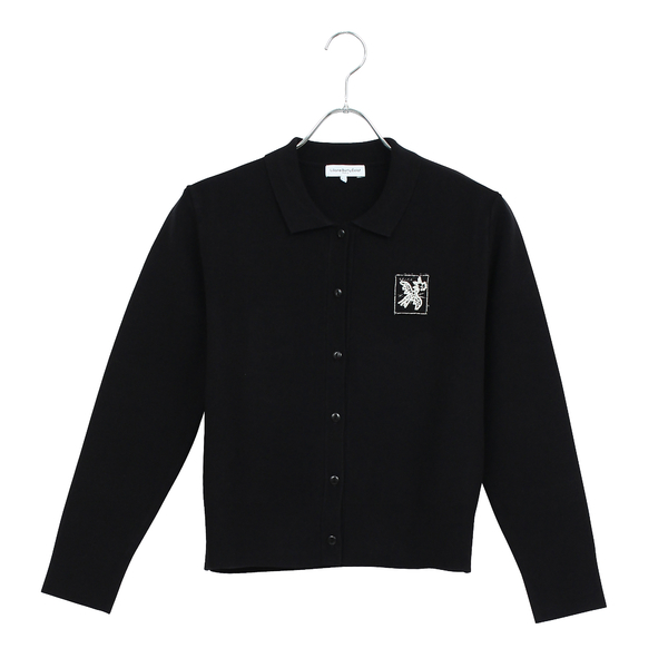 刺繍ワッペン付きニットカーディガン | レディースファッション