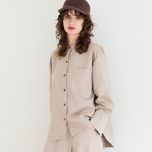 リズム（R_ISM）/【セットアップ対応・S/M/Lサイズあり】スエードルックシャツ セットアップ対応・S/M/Lサイズあり】スエードルックシャツ