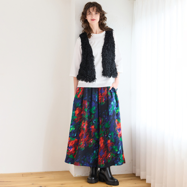 IMPORT PRINT】プリントキュロットスカート | レディースファッション