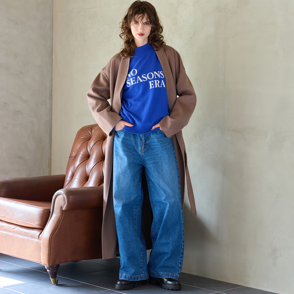 カシミヤブレンド】リバーロングコート | レディースファッション