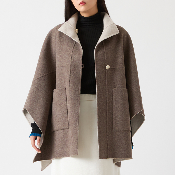 リバーシブル】リバーポンチョジャケット | レディースファッション