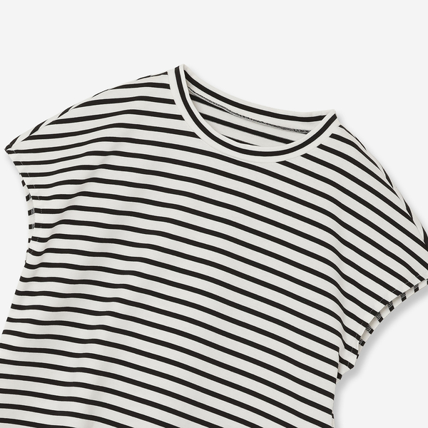 tシャツ 「接触冷感・UVカット」タフタコンビボーダーカットソー レディース 接触冷感・UVカット】タフタコンビボーダーカットソー