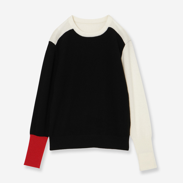 カシミヤ100%】カラーブロックニット | レディースファッション