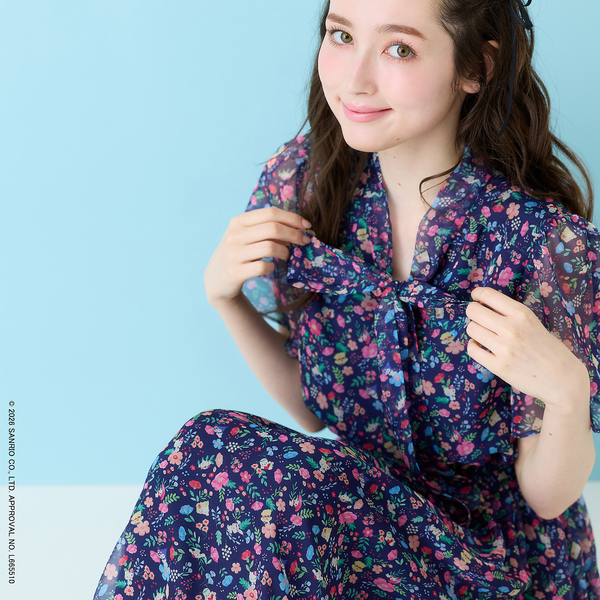 伊太利屋 セットアップ 上下 花柄 カットソー 七分袖 スカート 9 パープル 花柄プリーツスカート | Leilian (Women)/レリアン | 三越伊勢丹