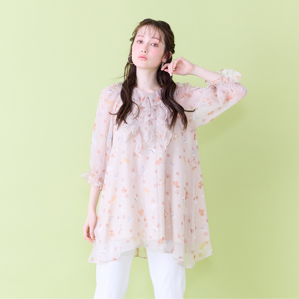 わんこプリントチュニックブラウス | レディースファッション【JUNIOR