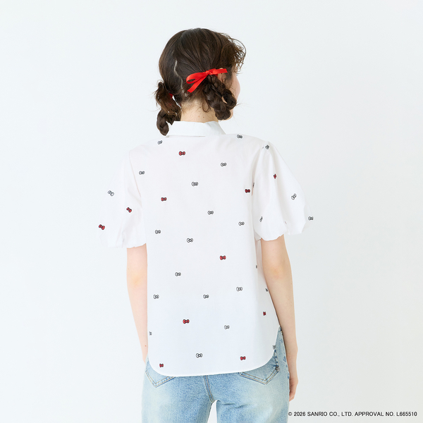 HELLO KITTY】ハローキティ リボン刺繍ブラウス | レディース