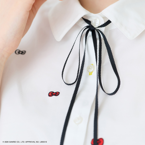 HELLO KITTY】ハローキティ リボン刺繍ブラウス | レディース