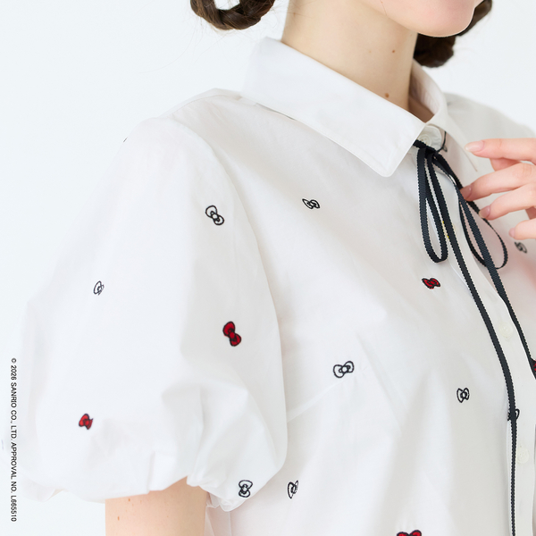 HELLO KITTY】ハローキティ リボン刺繍ブラウス | レディース